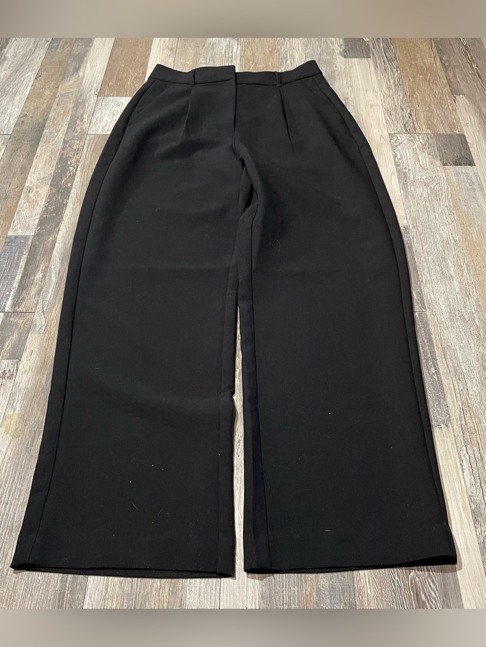 Old Navy Dress Pants Womens M Black Taylor Wide Leg Trouser Ponte Elastic Waist